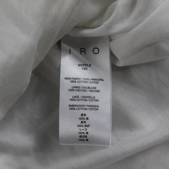 Iro Dress 6 Mapple Smocked Ruffle Mini Lace White Boho Chic Feminine Flowy - Picture 9 of 13